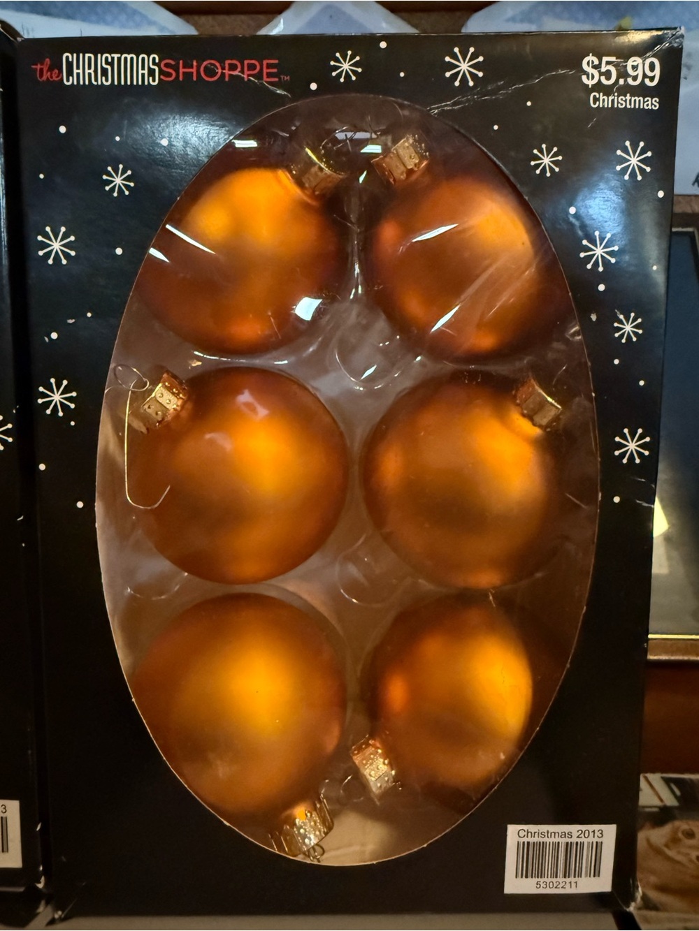 Metallic Gold Holiday Ornament Set - 6 Pack
